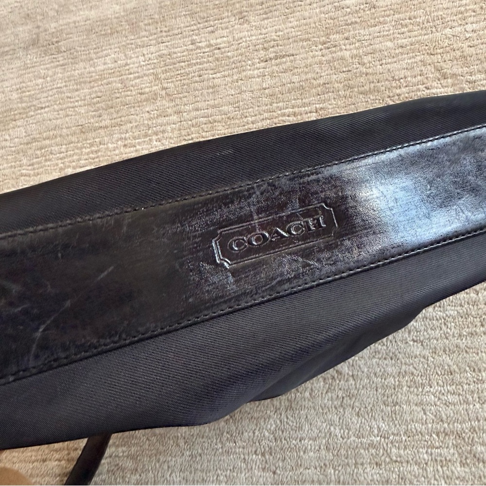 Vintage Coach 7406 Mercer Zip Shoulder Bag Black Fabric w/ Black leather accents - Picture 8 of 9